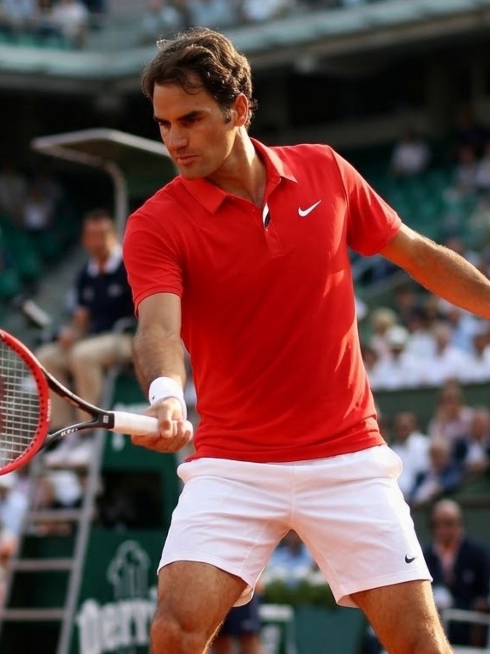 Nike Roger Federer Red Dri-Fit Tennis Polo Size L